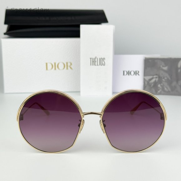 Dior Women Sunglasses Gold Bordeaux Gradient Round EVERDIOR R1U B0D1 BRAND NEW
